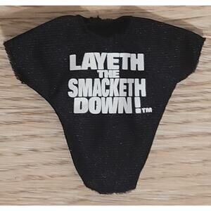 WWE Rock Layeth The Smacketh Down Shirt Accessory Smackdown Figure Mattel Elite